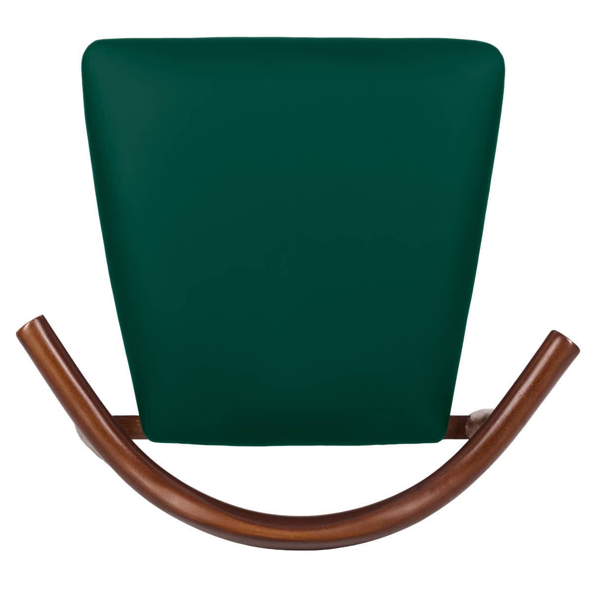 Chivari Walnut Finish Wood Horn Chair with Hunter Green Vinyl Cushion CHWWL-SHVHG-KT