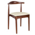 Chivari Walnut Finish Wood Horn Chair with Ivory Vinyl Cushion CHWWL-SHVIV-KT