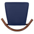 Chivari Walnut Finish Wood Horn Chair with Navy Blue Vinyl Cushion CHWWL-SHVNB-KT