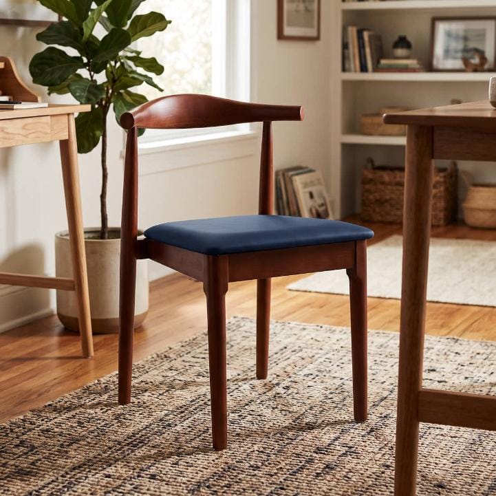Chivari Navy Blue Vinyl Panel Back Cushion for Horn and Antler Chair or Bar Stool SHVNB-ZG-T