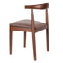 Chivari Walnut Finish Wood Horn Chair with Taupe Vinyl Cushion CHWWL-SHVTP-KT