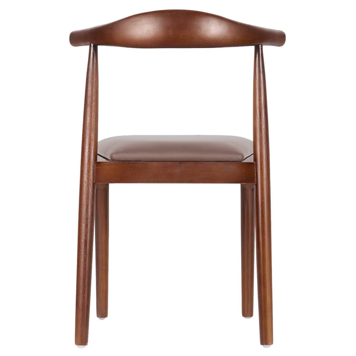 Chivari Walnut Finish Wood Horn Chair with Taupe Vinyl Cushion CHWWL-SHVTP-KT