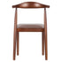 Chivari Walnut Finish Wood Horn Chair with Taupe Vinyl Cushion CHWWL-SHVTP-KT