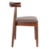 Chivari Walnut Finish Wood Horn Chair with Taupe Vinyl Cushion CHWWL-SHVTP-KT