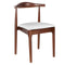 Chivari Walnut Finish Wood Horn Chair with White Vinyl Cushion CHWWL-SHVWH-KT