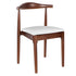 Chivari Walnut Finish Wood Horn Chair with White Vinyl Cushion CHWWL-SHVWH-KT