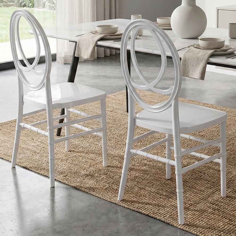 Chivari White ToughResin™ Infinity Chair - 2 Pack - Some Assembly Required CIRW2-U-ZG-T-2