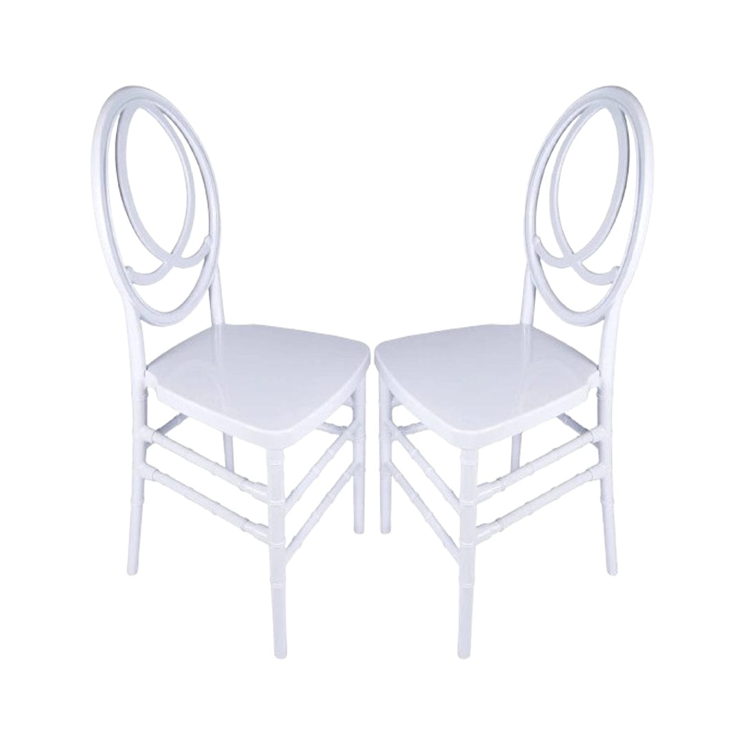 Chivari White ToughResin™ Infinity Chair - 2 Pack - Some Assembly Required CIRW2-U-ZG-T-2