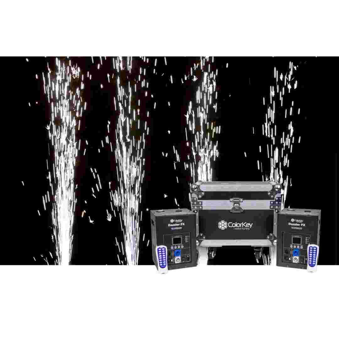 ColorKey ColorKey Dazzler FX MKII 2 Pack with Black Road Case and Two Cold Spark Powders CKU-7712-PDR-KT