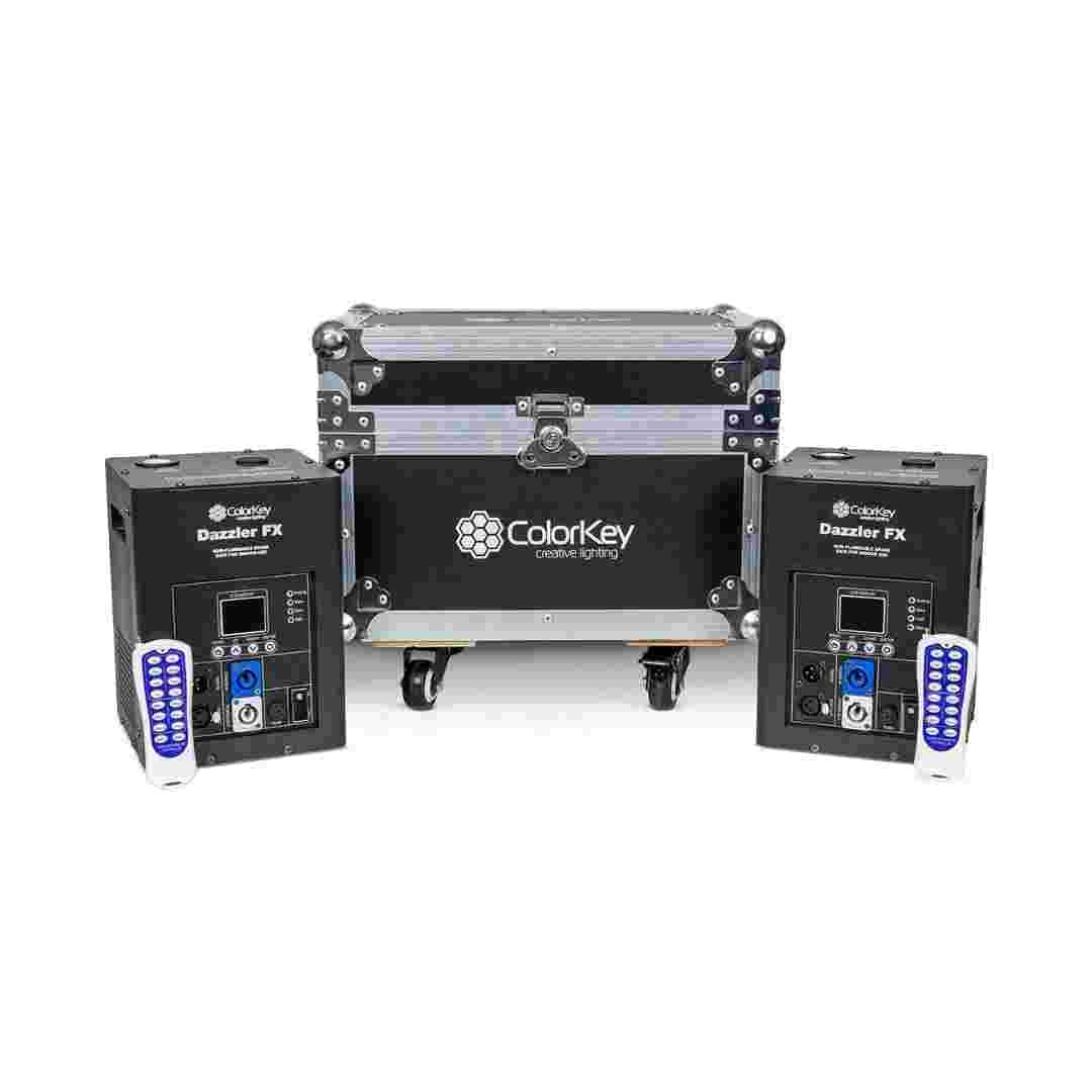 ColorKey ColorKey Dazzler FX MKII 2 Pack with Black Road Case and Two Cold Spark Powders CKU-7712-PDR-KT