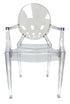 Chivari Clear Resin Oval Back Louis Ghost Chair with Arms CGRLC-ZG-T