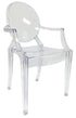 Chivari Clear Resin Oval Back Louis Ghost Chair with Arms CGRLC-ZG-T