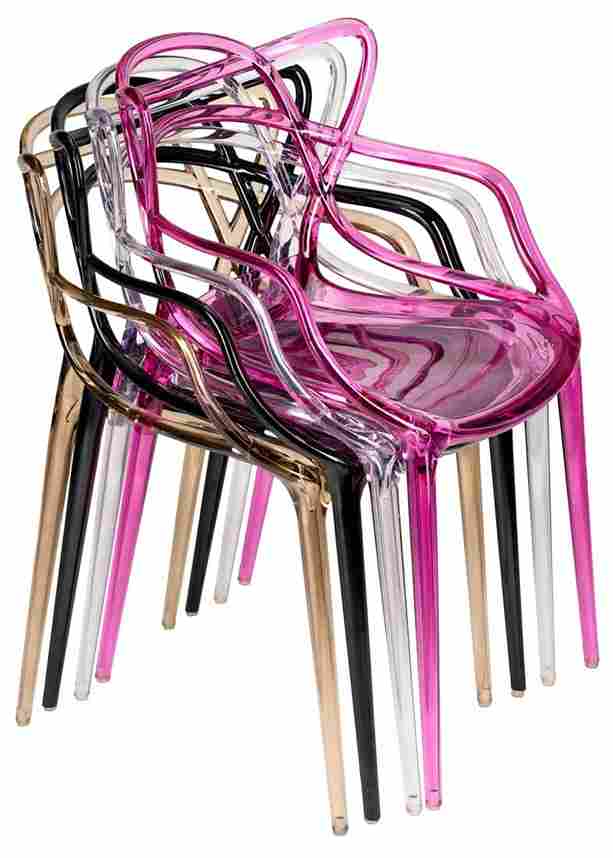 Chivari Copper Clear Resin Orbit Chair CSRT-ZG-T