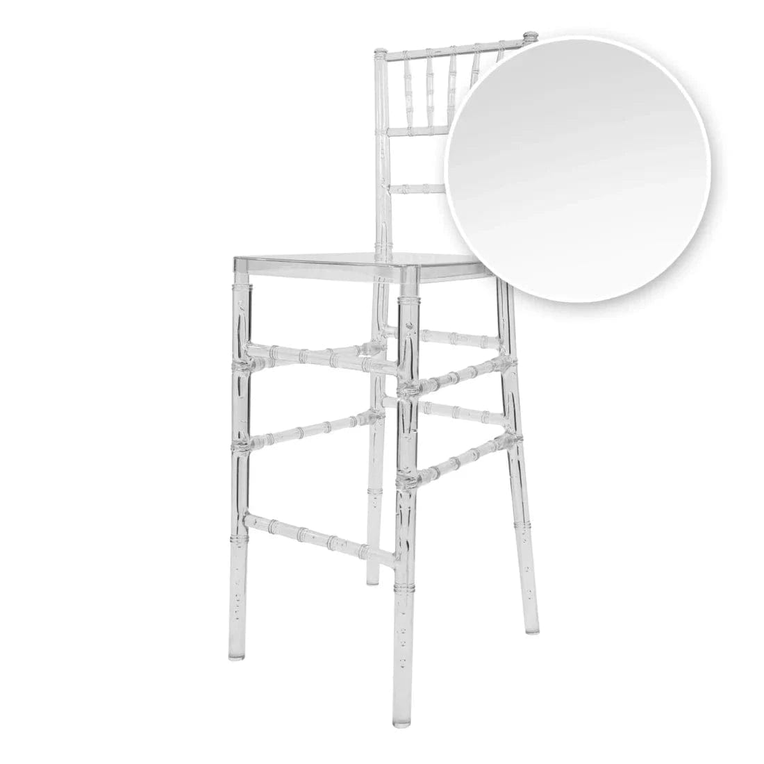 Chivari Clear Resin ProClear™ Chiavari  30" Standard Bar Height Bar Stool  - 4 Pack - Some Assembly Required BCRC-U-ZG-T-4