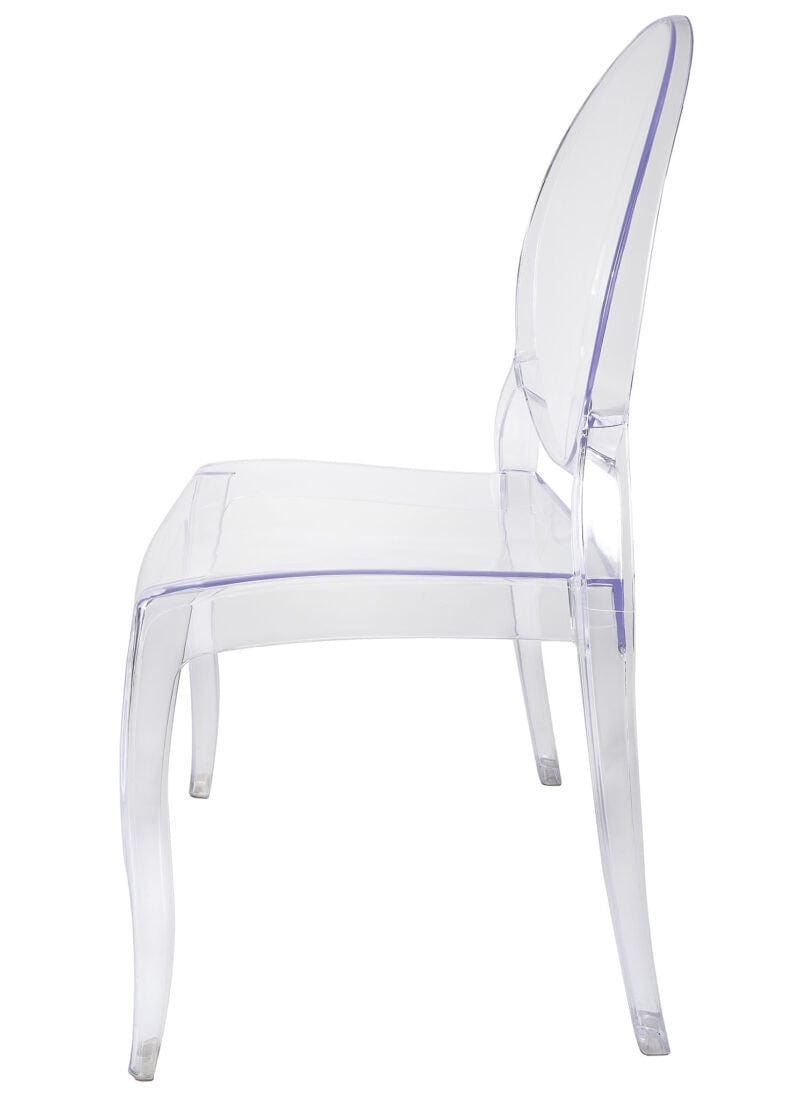 Chivari Clear Resin Oval Back Sophia Ghost Chair CGRS-ZG-T