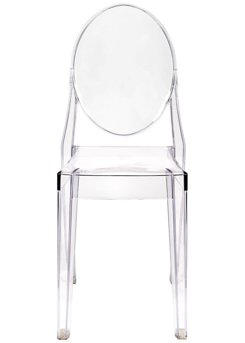Chivari Clear Resin Oval Back Victoria Ghost Chair CGRVC-ZG-T