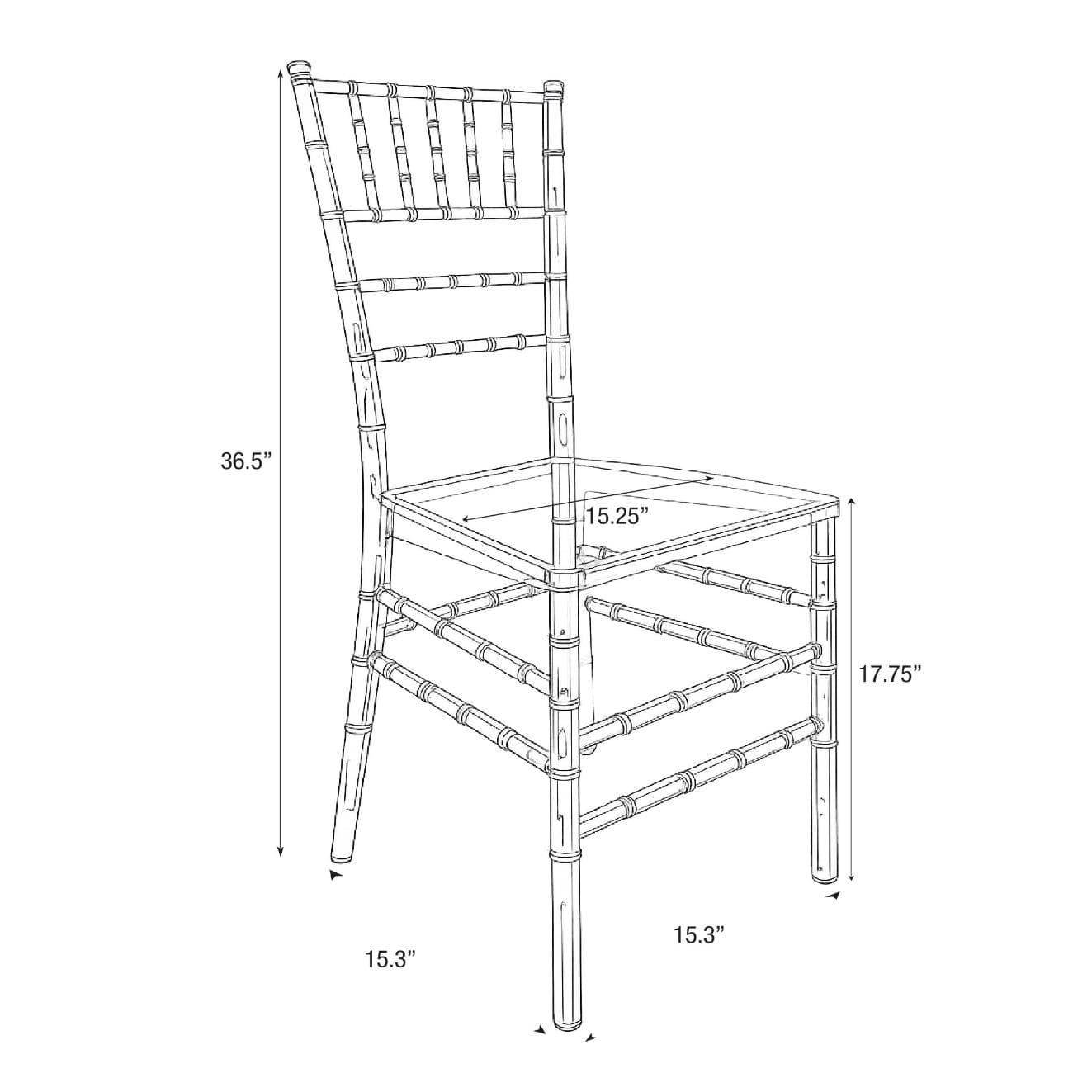 Chivari Clear Gold Champagne Resin Thin-Seat Chiavari Chair CCRCHG-MONO-THIN-ZG-T