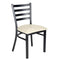 Black Ladder Back Restaurant Chair with Ivory Vinyl Seat
