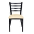Black Ladder Back Restaurant Chair with Ivory Vinyl Seat