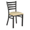 Chivari Black Ladder Back Restaurant Chair with Ivory Vinyl Seat CLMBVIV-ZF-KT