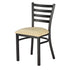 Chivari Black Ladder Back Restaurant Chair with Ivory Vinyl Seat CLMBVIV-ZF-KT