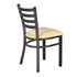 Chivari Black Ladder Back Restaurant Chair with Ivory Vinyl Seat CLMBVIV-ZF-KT