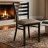Chivari Ladder Back Restaurant Chair with Black Metal Frame and Taupe Vinyl Seat CLMBVTP-ZF-KT