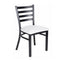 Black Ladder Back Restaurant Chair with White Vinyl Seat