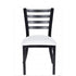 Black Ladder Back Restaurant Chair with White Vinyl Seat