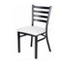 Black Ladder Back Restaurant Chair with White Vinyl Seat