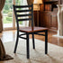 Chivari Ladder Back Restaurant Chair with Black Frame and Cherry Wood Seat CLMBWCW-ZF-KT