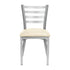 Silver Ladder Back Restaurant Chair with Ivory Vinyl Seat