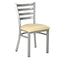 Chivari Silver Ladder Back Restaurant Chair with Ivory Vinyl Seat CLMSVIV-ZF-KT
