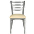 Chivari Silver Ladder Back Restaurant Chair with Ivory Vinyl Seat CLMSVIV-ZF-KT