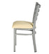 Chivari Silver Ladder Back Restaurant Chair with Ivory Vinyl Seat CLMSVIV-ZF-KT