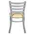 Chivari Silver Ladder Back Restaurant Chair with Ivory Vinyl Seat CLMSVIV-ZF-KT