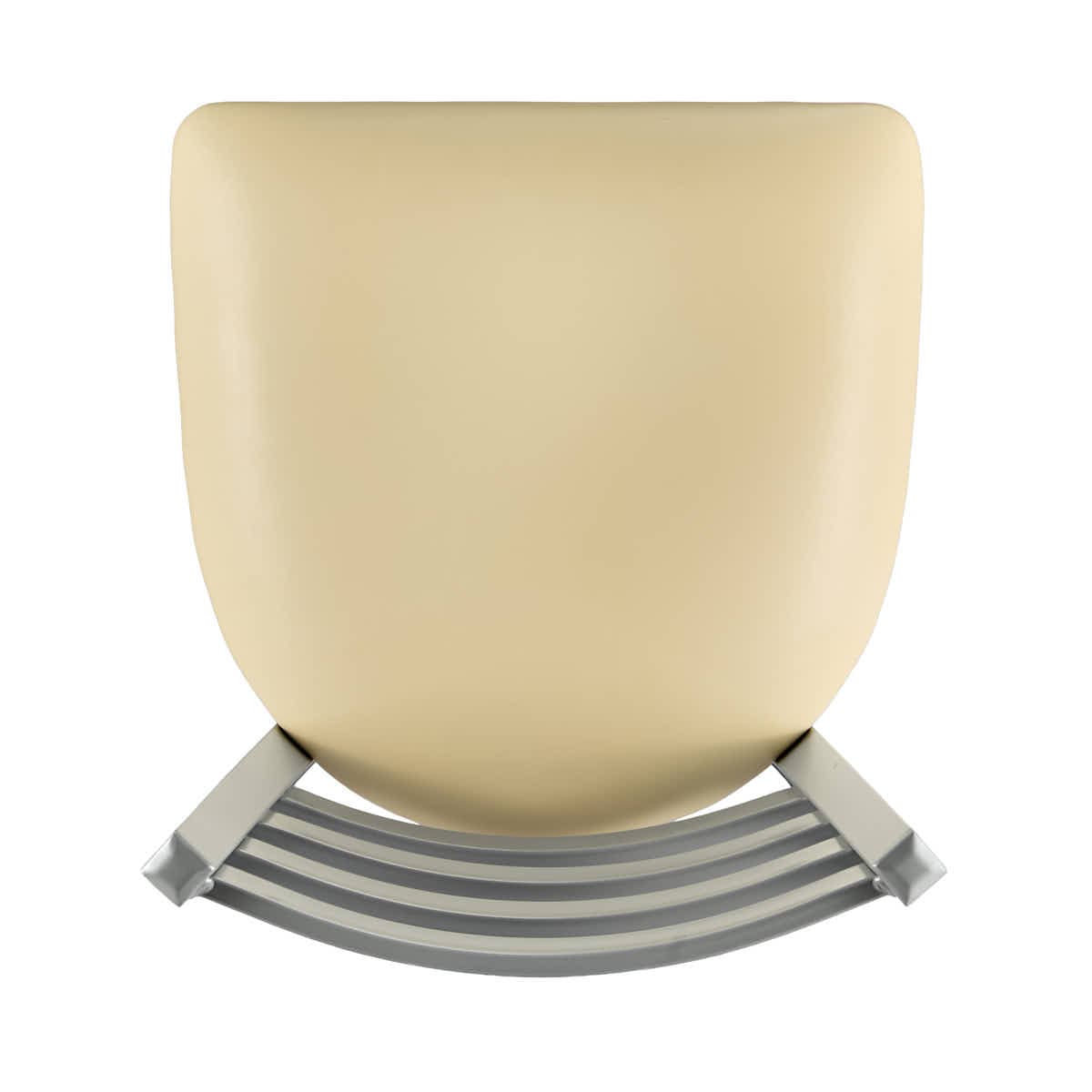 Chivari Silver Ladder Back Restaurant Chair with Ivory Vinyl Seat CLMSVIV-ZF-KT