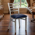 Chivari Ladder Back Restaurant Chair with Silver Frame and Navy Blue Vinyl Seat CLMSVNB-ZF-KT