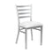 Silver Ladder Back Restaurant Chair with White Vinyl Seat