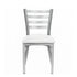 Silver Ladder Back Restaurant Chair with White Vinyl Seat