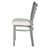 Chivari Silver Ladder Back Restaurant Chair with White Vinyl Seat CLMSVWH-ZF-KT