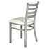 Chivari Silver Ladder Back Restaurant Chair with White Vinyl Seat CLMSVWH-ZF-KT