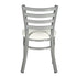 Chivari Silver Ladder Back Restaurant Chair with White Vinyl Seat CLMSVWH-ZF-KT