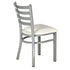Chivari Silver Ladder Back Restaurant Chair with White Vinyl Seat CLMSVWH-ZF-KT