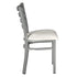Chivari Silver Ladder Back Restaurant Chair with White Vinyl Seat CLMSVWH-ZF-KT