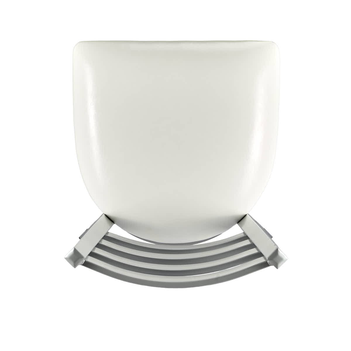 Chivari Silver Ladder Back Restaurant Chair with White Vinyl Seat CLMSVWH-ZF-KT