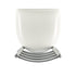 Chivari Silver Ladder Back Restaurant Chair with White Vinyl Seat CLMSVWH-ZF-KT