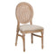 Chivari Natural White Washed Resin Louis Pop Chair with Beige Fabric Seat and Rattan Back CLPRNWW-FR-ZG