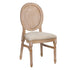Chivari Natural White Washed Resin Louis Pop Chair with Beige Fabric Seat and Rattan Back CLPRNWW-FR-ZG