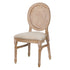 Chivari Natural White Washed Resin Louis Pop Chair with Beige Fabric Seat and Rattan Back CLPRNWW-FR-ZG